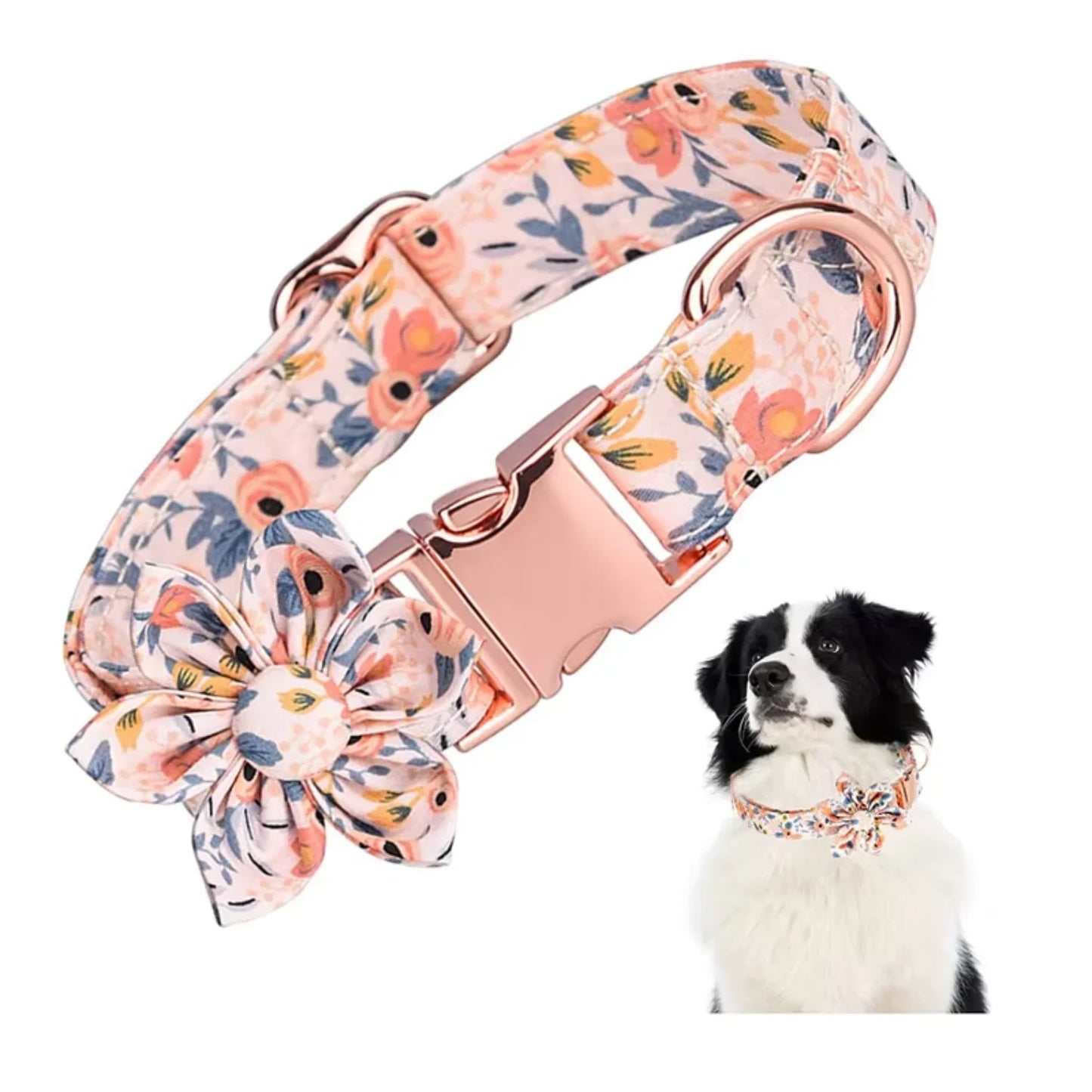Adjustable design large pet cat dog collar flower