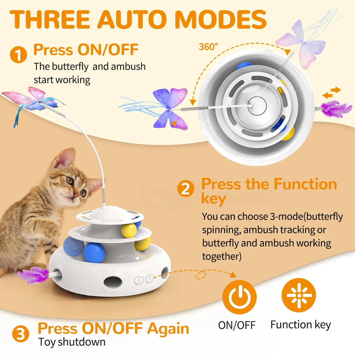 Chargeable Cat Laser Interactive Feather Toy Puzzle