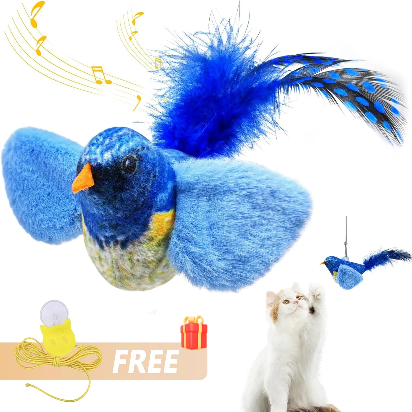 2Pcs Cat Interactive Ball Toys Automatic Rolling Ball Faux Tail