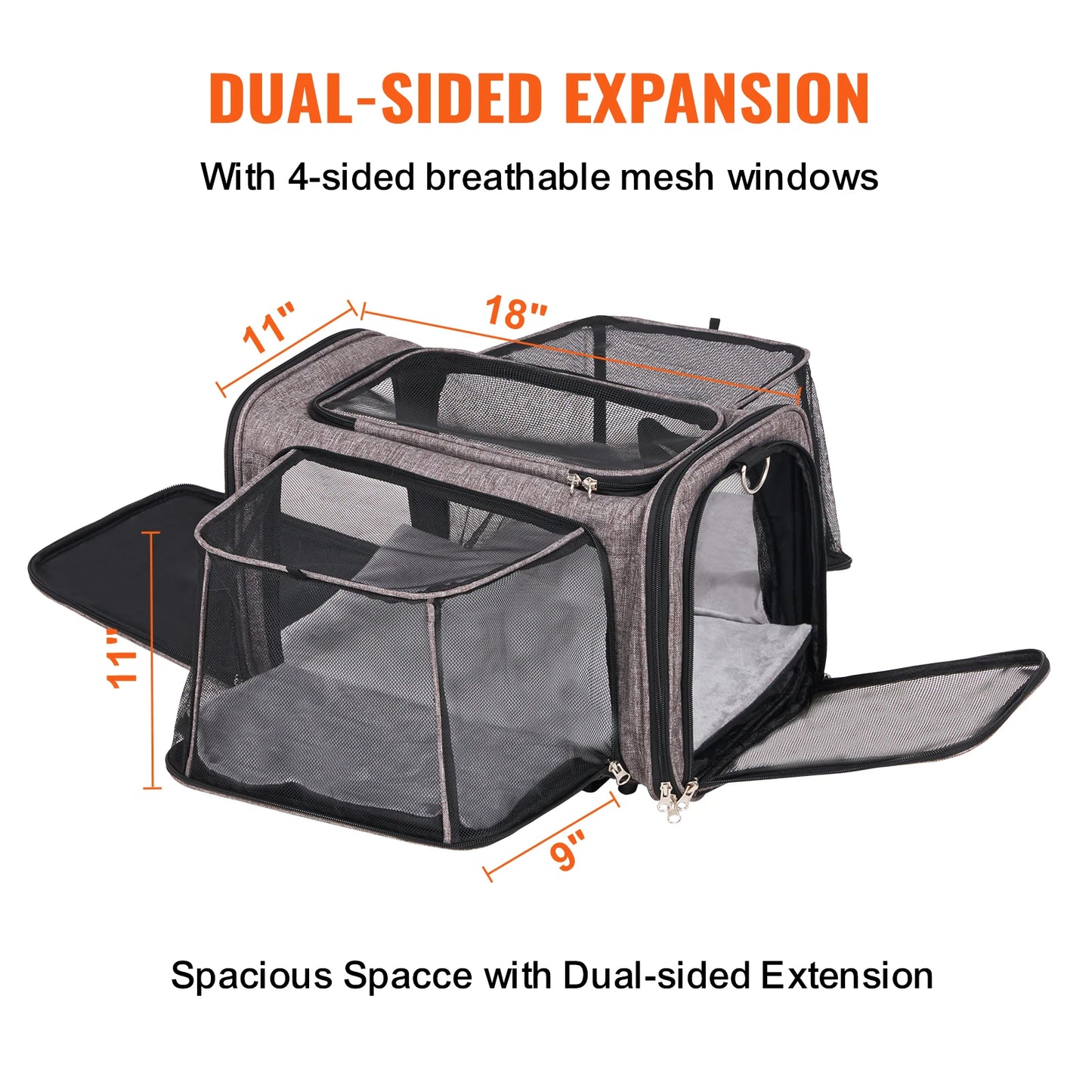 Pet Carrier Bag Breathable with Teles4copic Handle Wheels