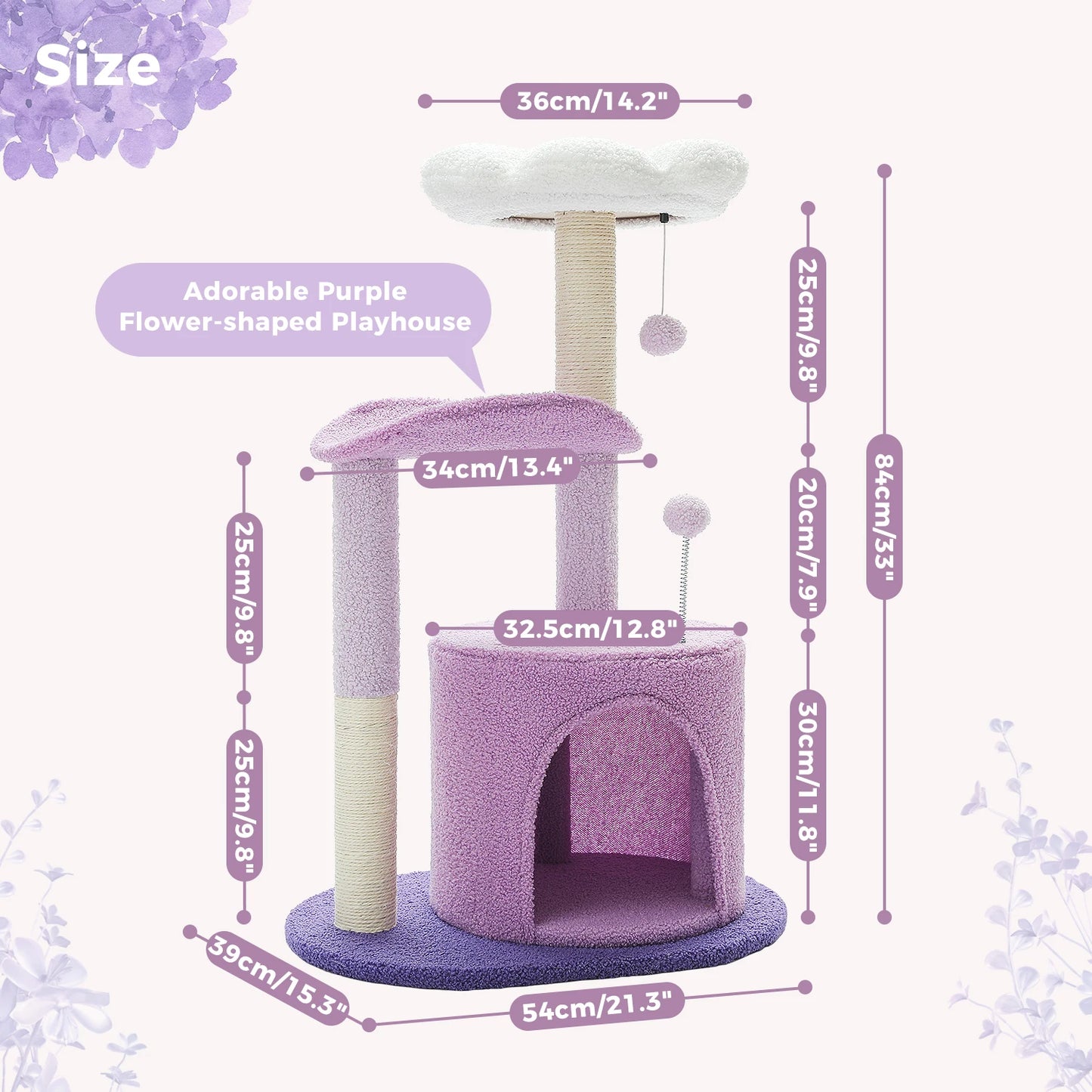 Flower Cat Tree with Scratching Posts