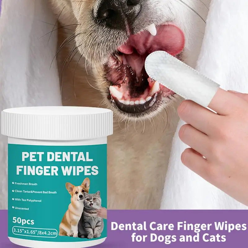 Pet Teeth Cleaning Finger Wipes
