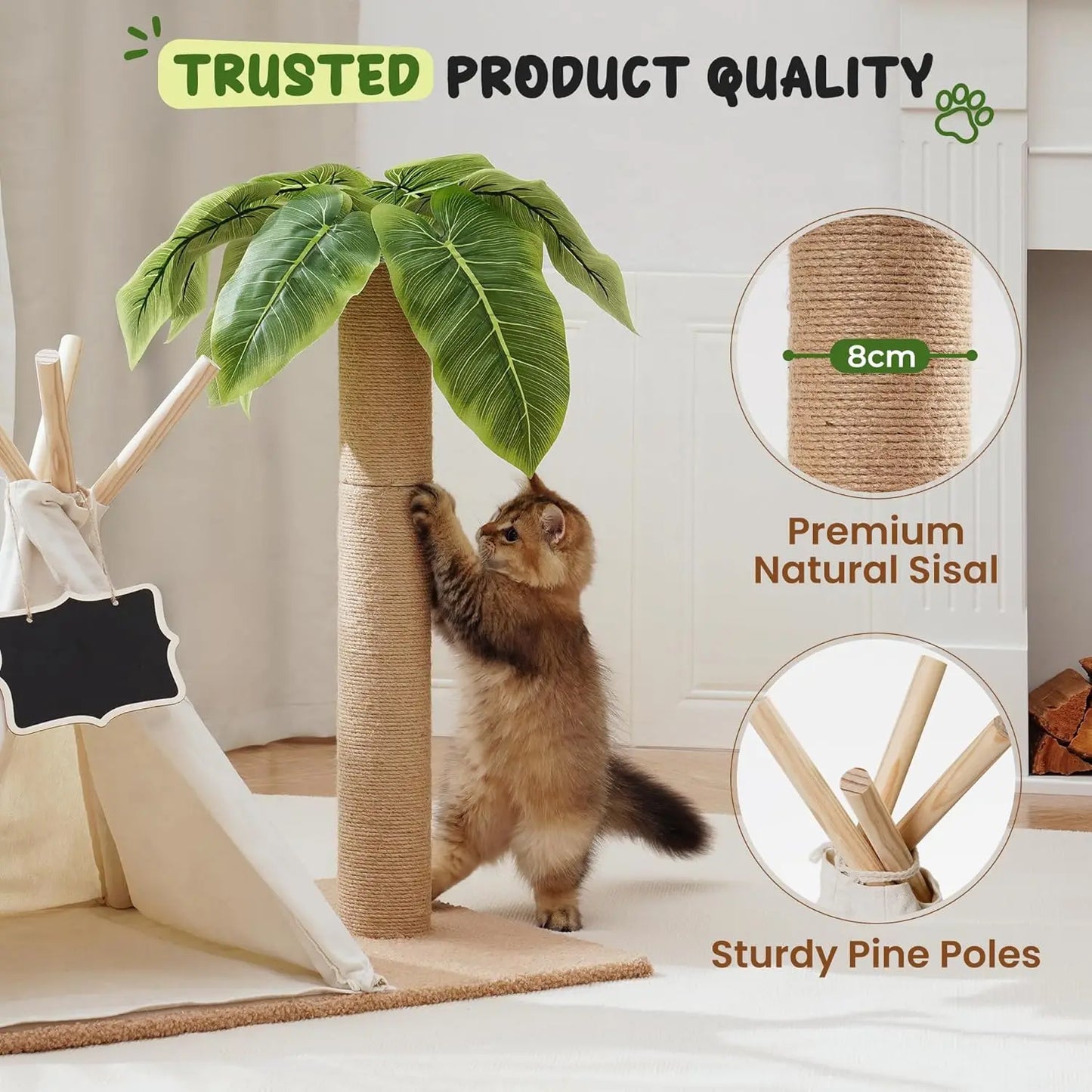 Cats Scratching Post Teepee Cat Tree