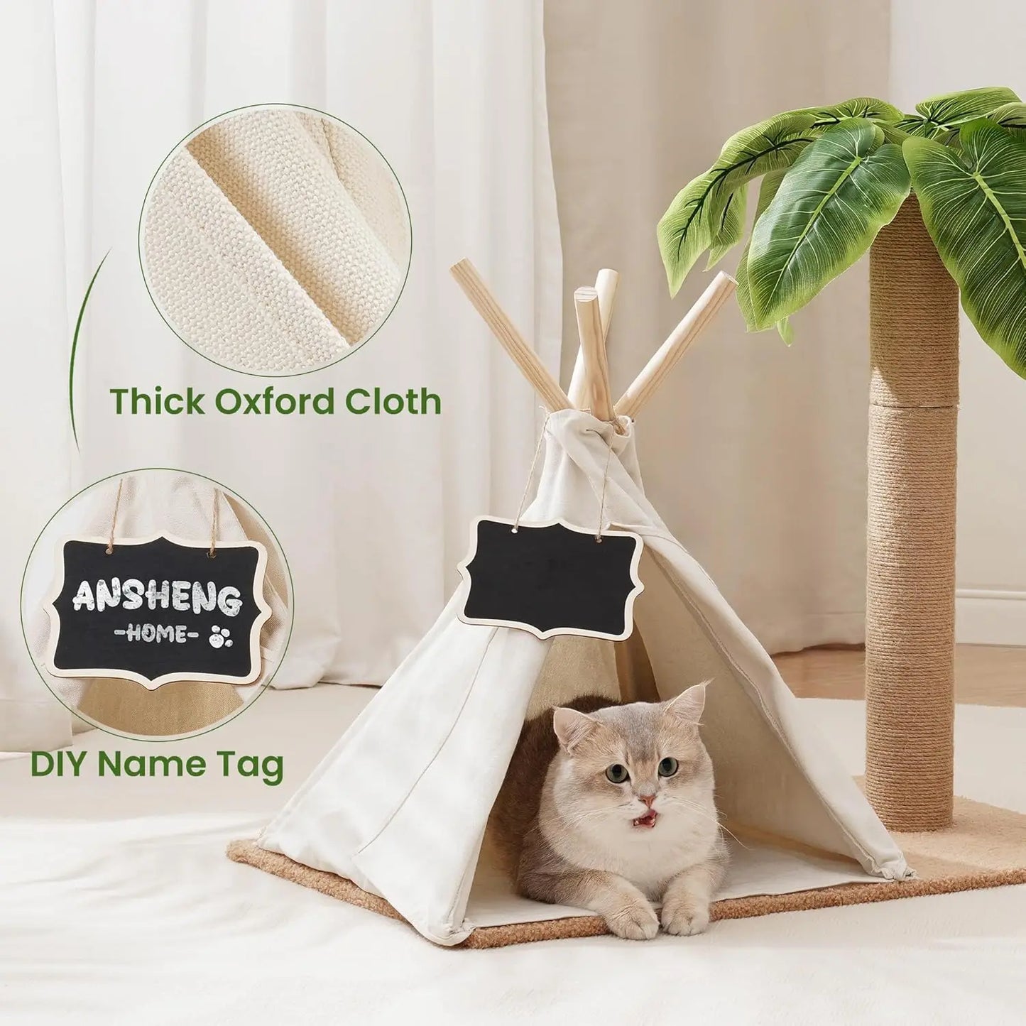 Cats Scratching Post Teepee Cat Tree