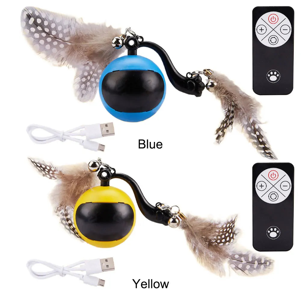 Cat Interactive Ball with Feather Tails And Sound