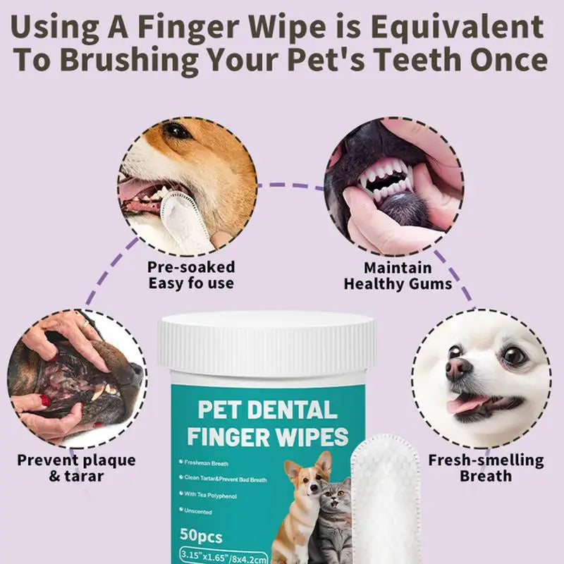 Pet Teeth Cleaning Finger Wipes