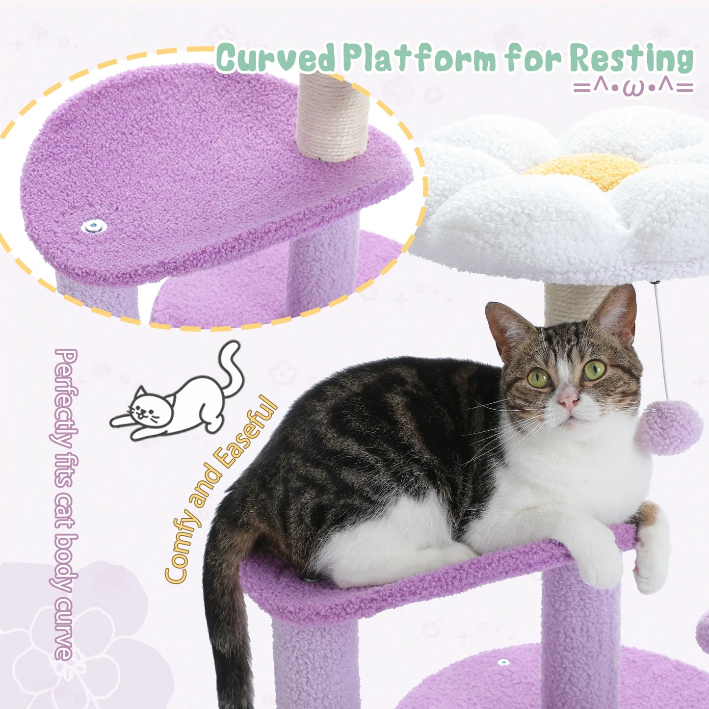 Flower Cat Tree with Scratching Posts
