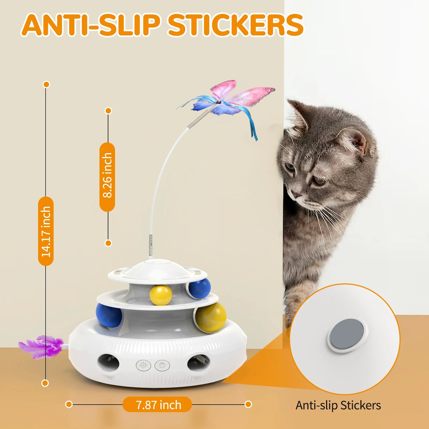 Chargeable Cat Laser Interactive Feather Toy Puzzle