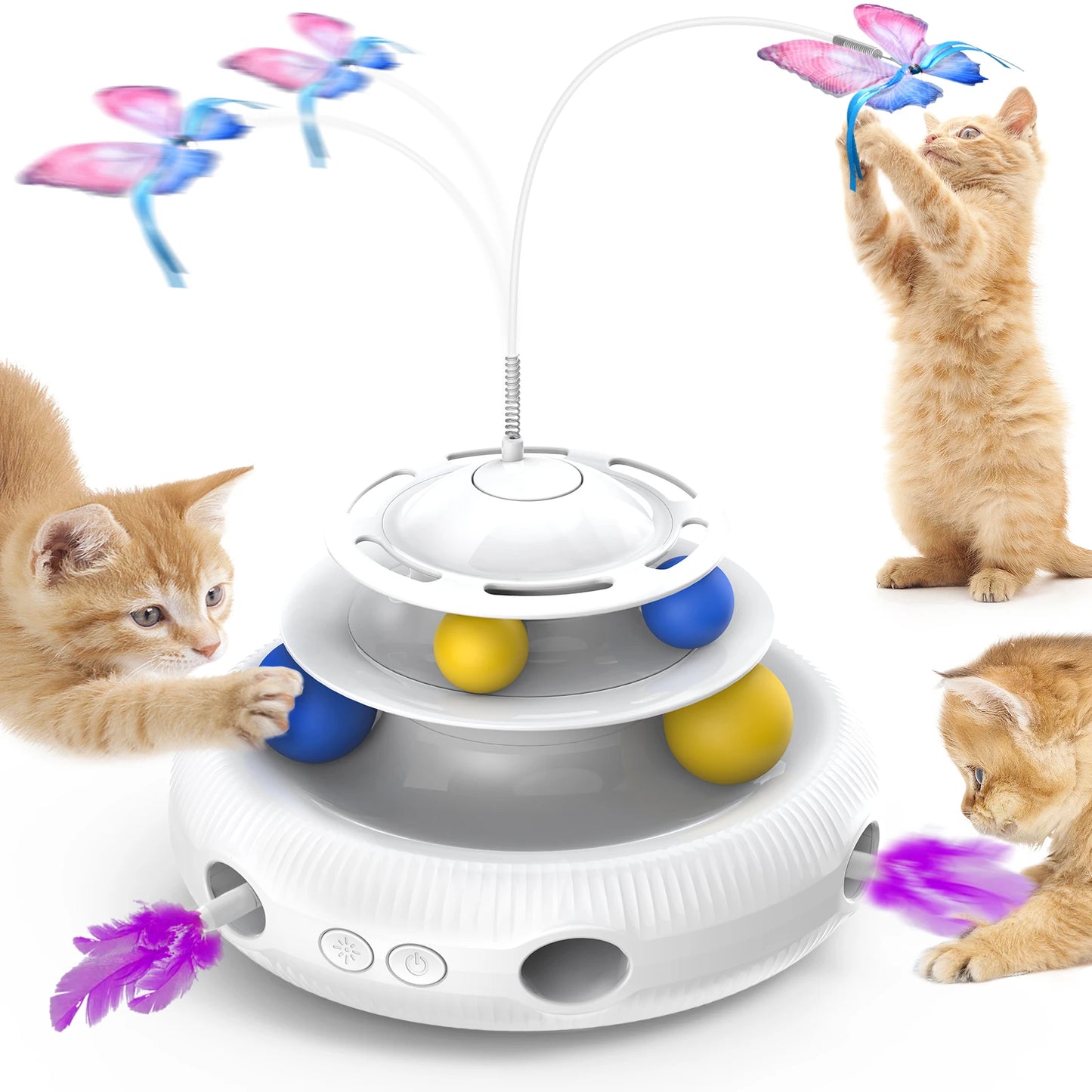 Chargeable Cat Laser Interactive Feather Toy Puzzle