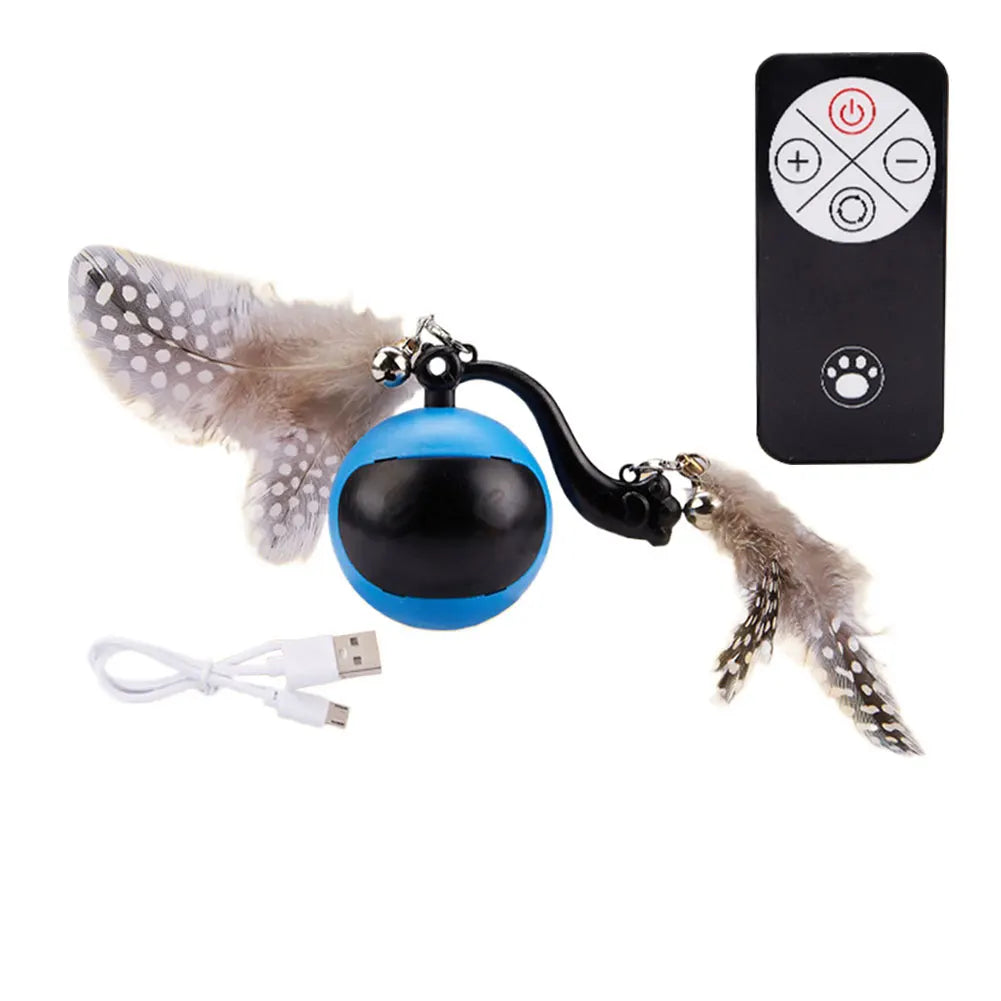 Cat Interactive Ball with Feather Tails And Sound