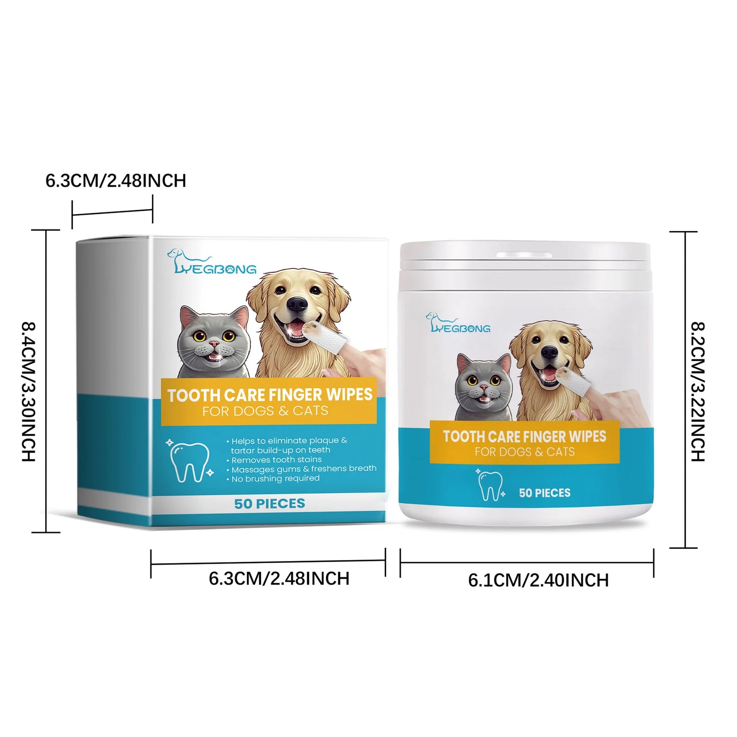 Pet Dental Care Finger Wipes