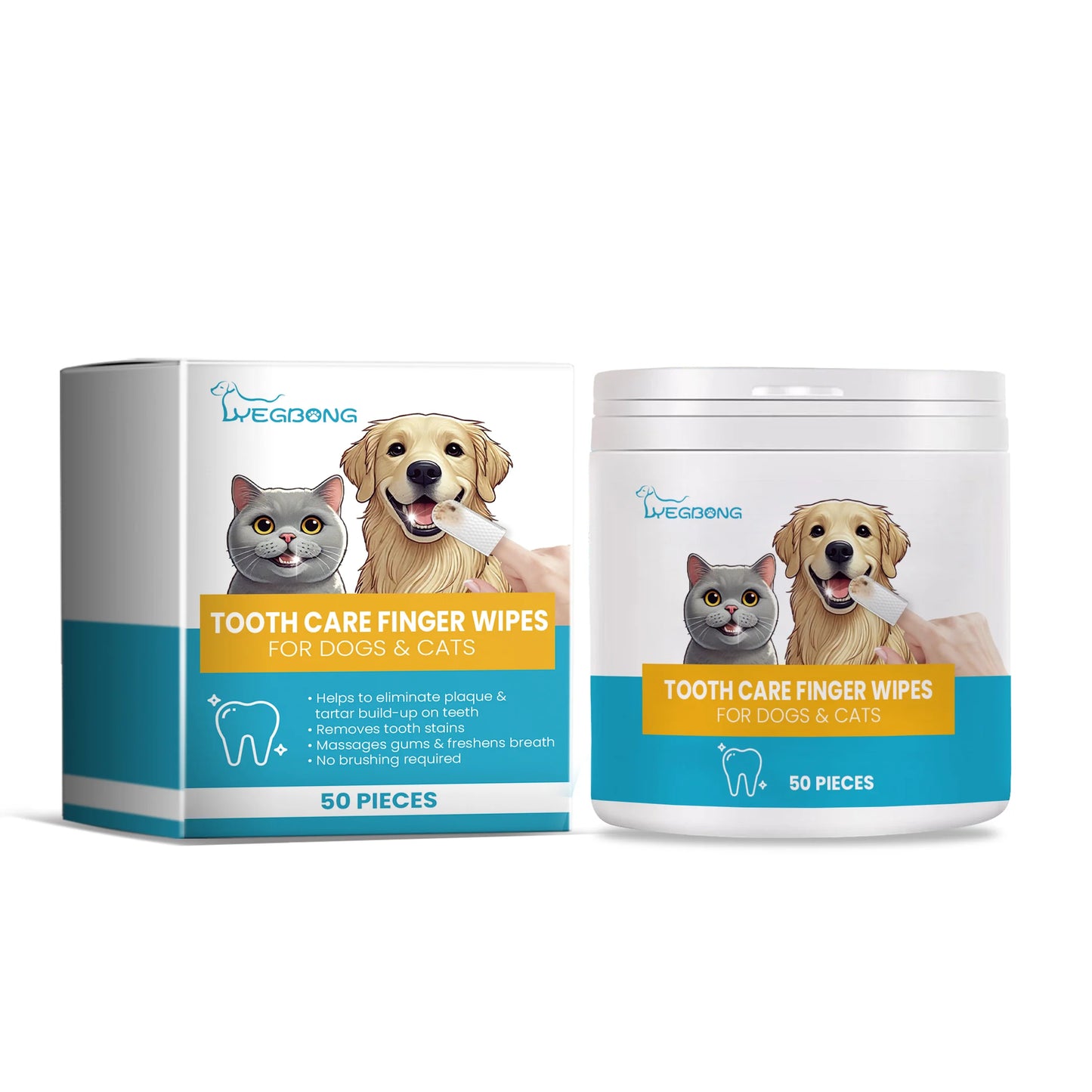 Pet Dental Care Finger Wipes