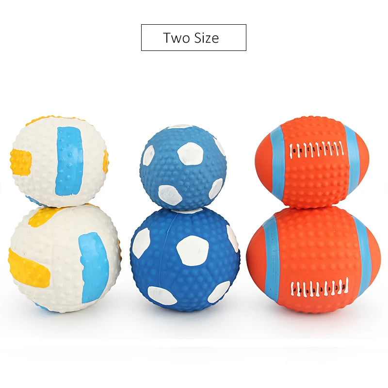 Squeaky Dog Toy Chew Rubber Balls