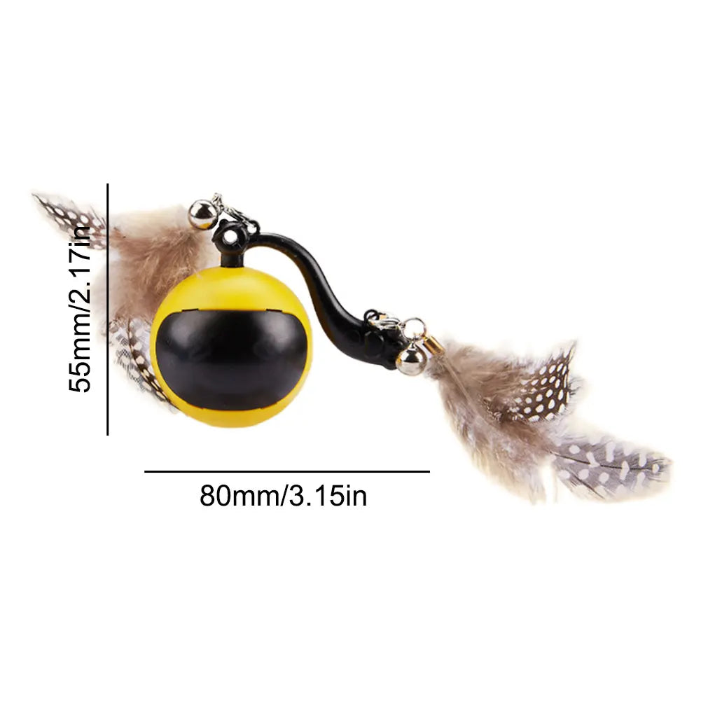 Cat Interactive Ball with Feather Tails And Sound