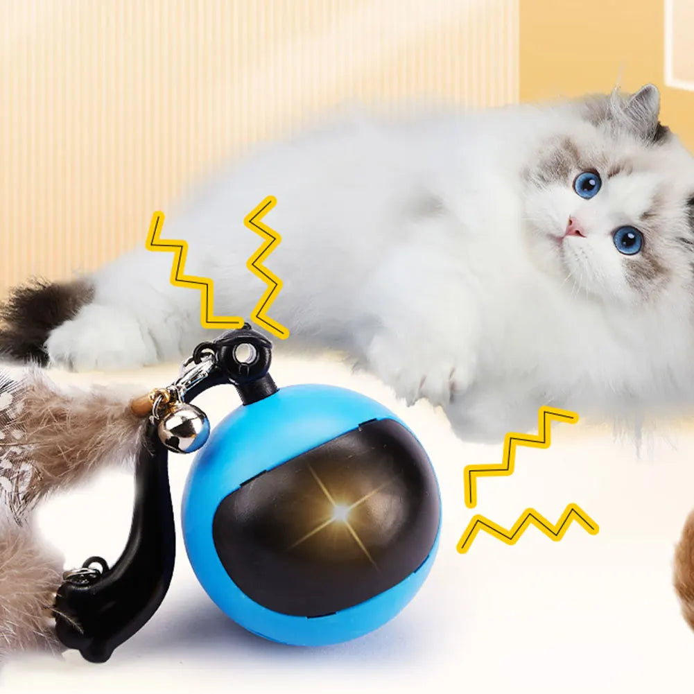 Cat Interactive Ball with Feather Tails And Sound