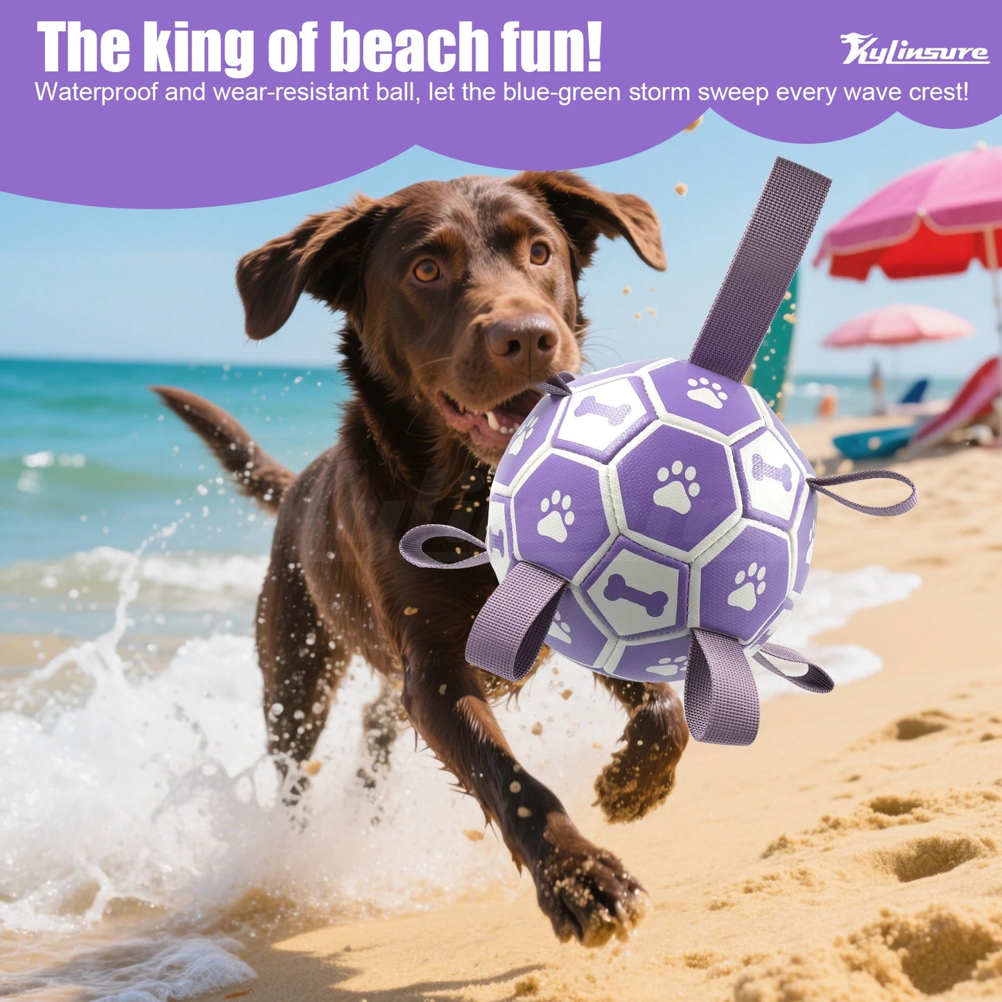 Dog Toys Soccer Ball with Straps
