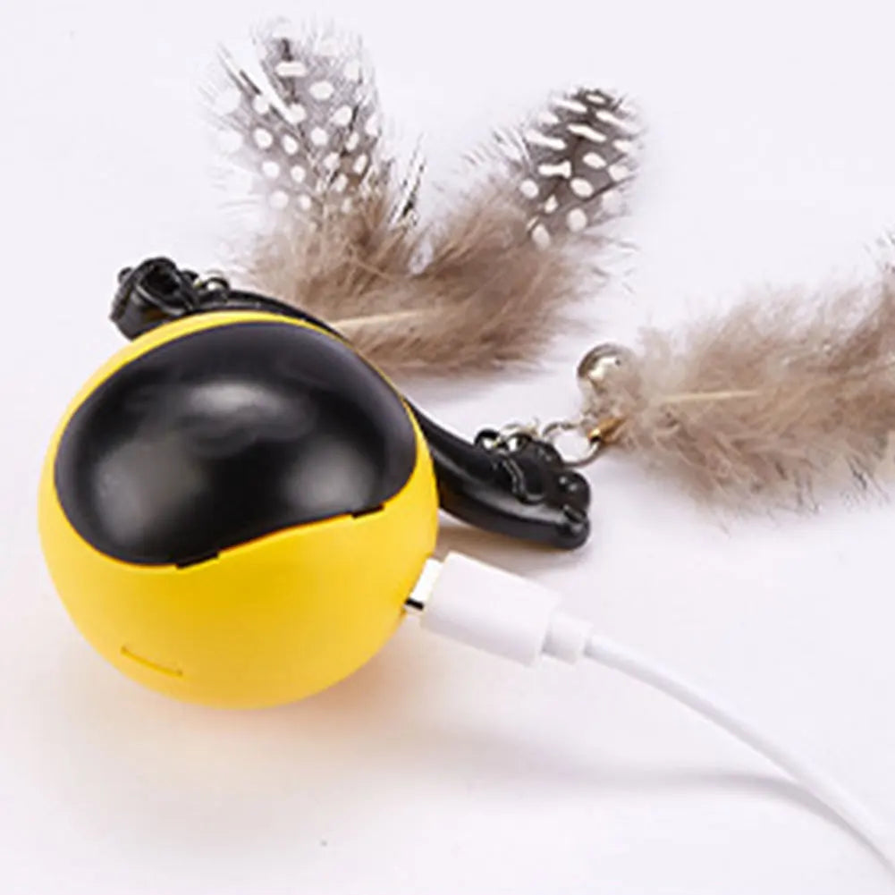 Cat Interactive Ball with Feather Tails And Sound
