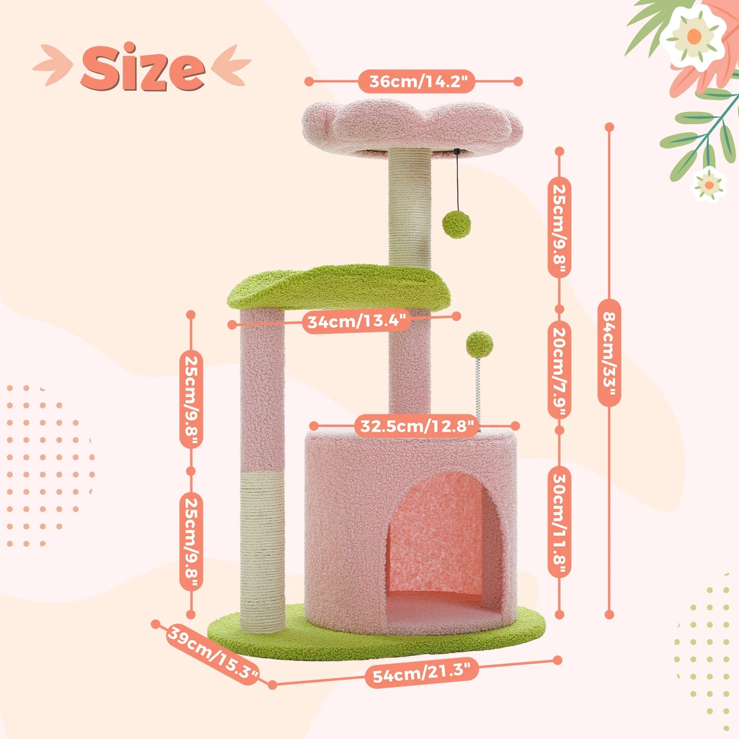Flower Cat Tree with Scratching Posts