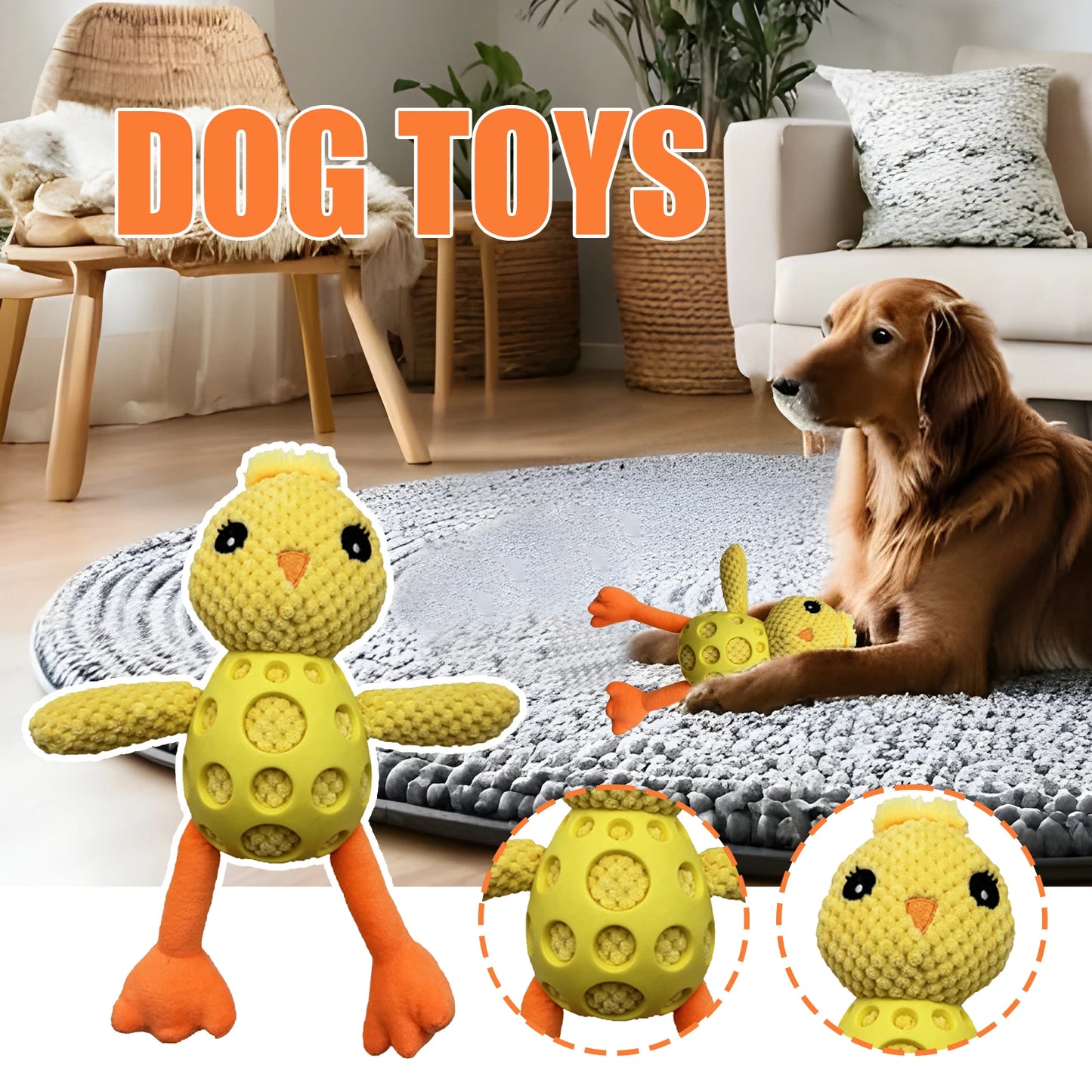 Dog Squeaky Toys Plush Chick