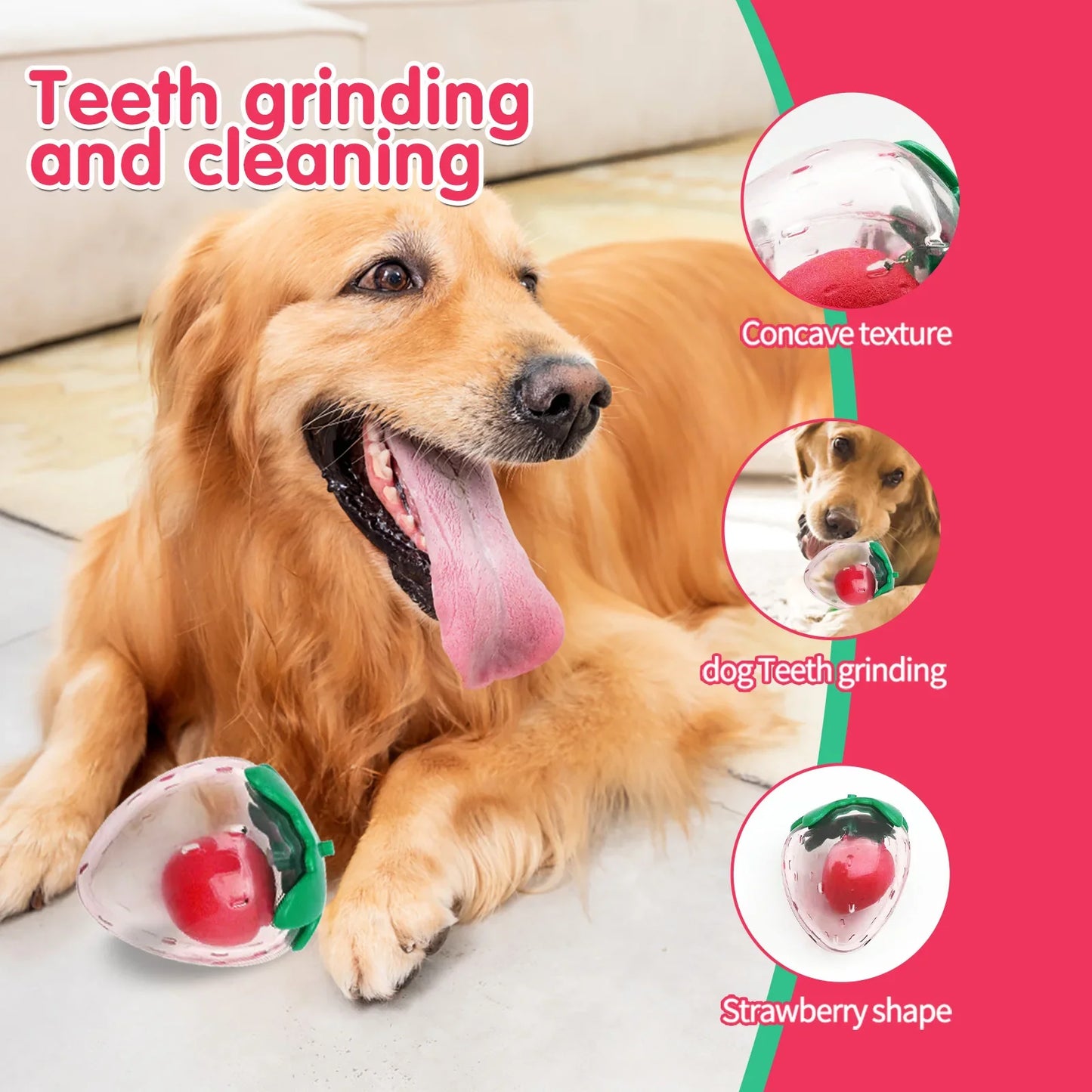 Cute Rubber Squeaky Strawberry Pet Toy