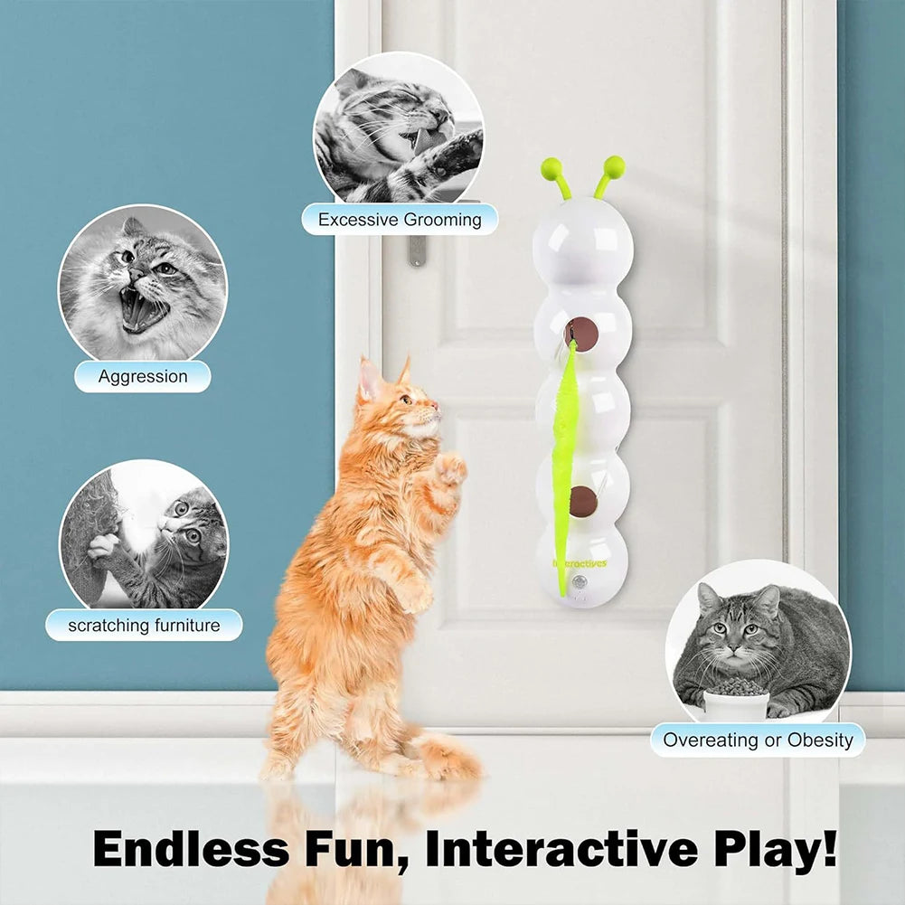 Caterpillar Teasing Cat Toy Motion Activated