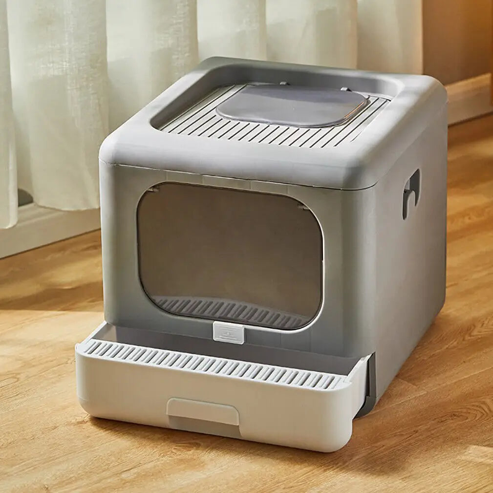 Cat Litter Box with Scoop and Tray