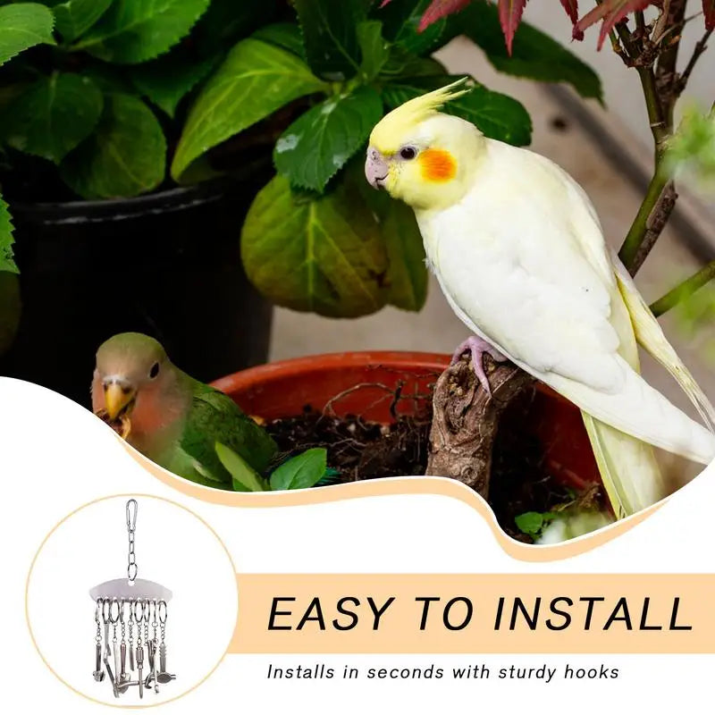 Bird Cage Toys For Parrots Stainless Steel Parrot Cage Tools Toys Interactive Exploring Educational Game Boredom Relief Bird