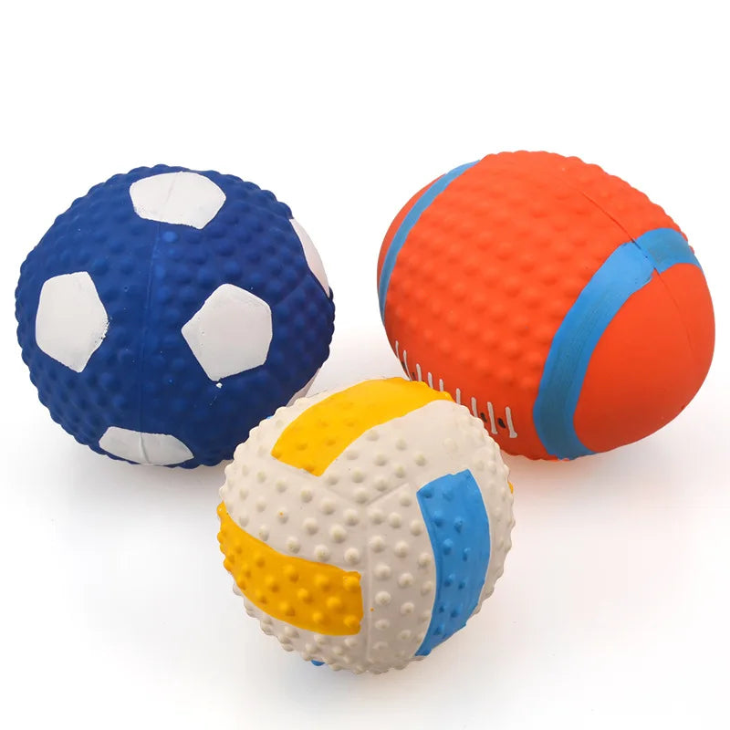 Squeaky Dog Toy Chew Rubber Balls