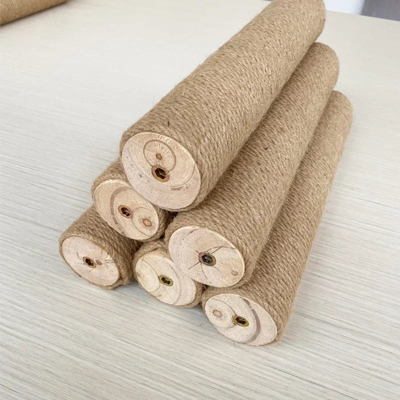 Cat Scratching Post Tree Shape Sisal Solid Wood