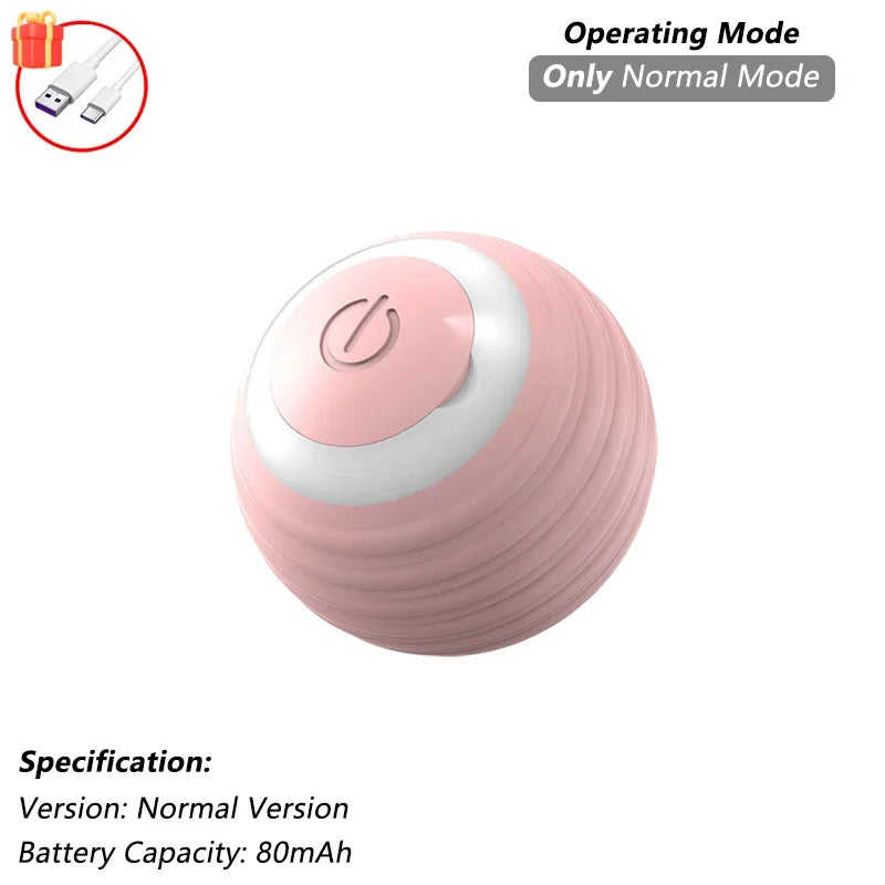 2Pcs Cat Interactive Ball Toys Automatic Rolling Ball Faux Tail