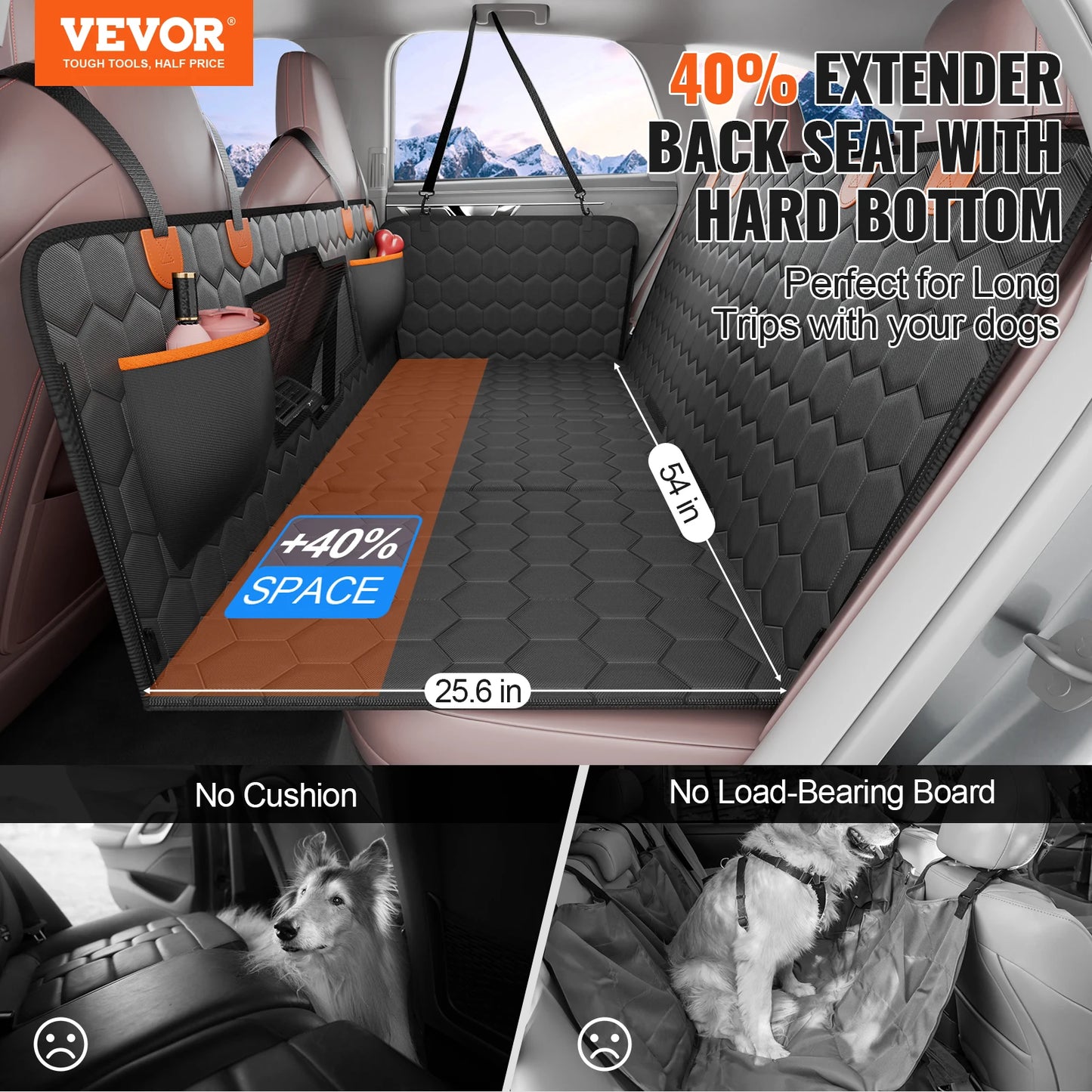 SucceBuy Back Seat Extender Dog Car Seat Cover