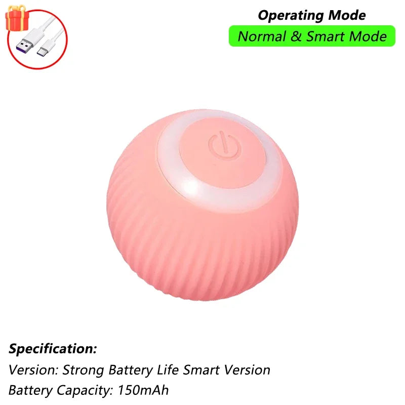 2Pcs Cat Interactive Ball Toys Automatic Rolling Ball Faux Tail
