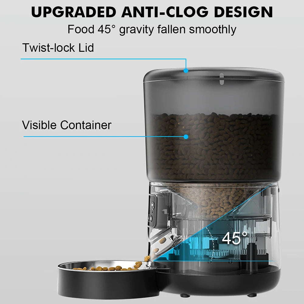 Automatic smart pet feeder for cats dogs