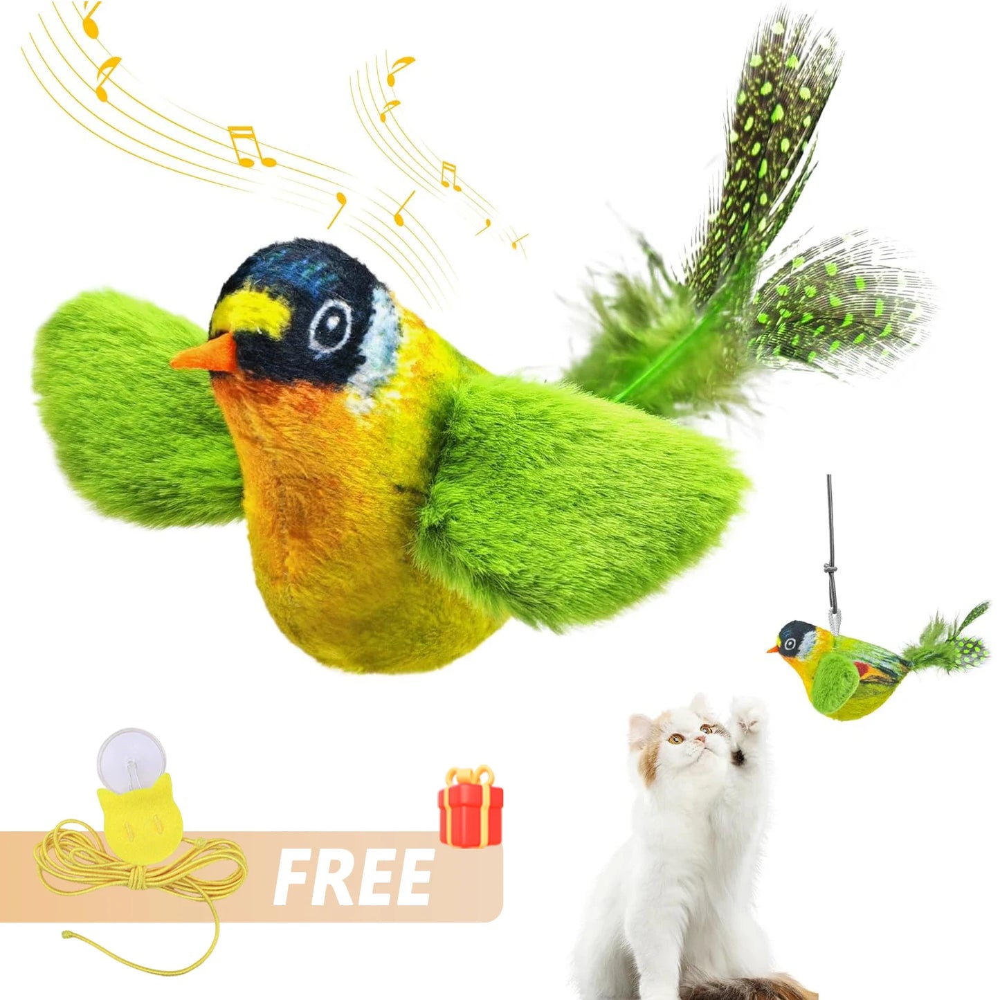 2Pcs Cat Interactive Ball Toys Automatic Rolling Ball Faux Tail