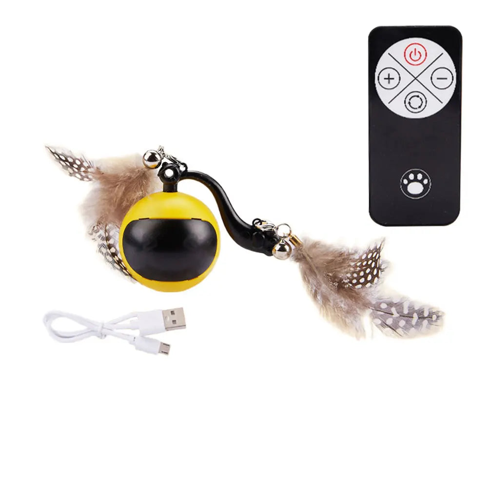 Cat Interactive Ball with Feather Tails And Sound