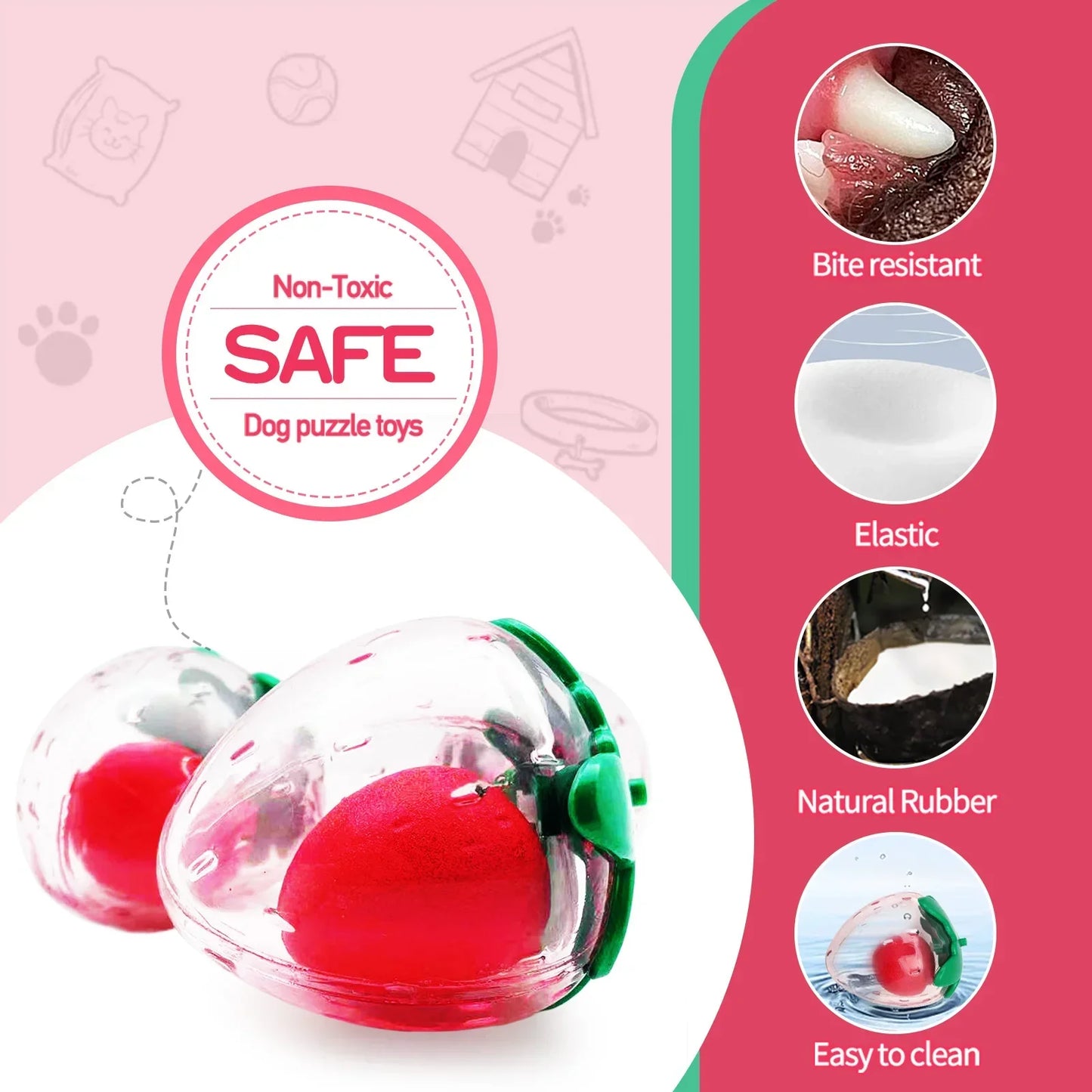 Cute Rubber Squeaky Strawberry Pet Toy