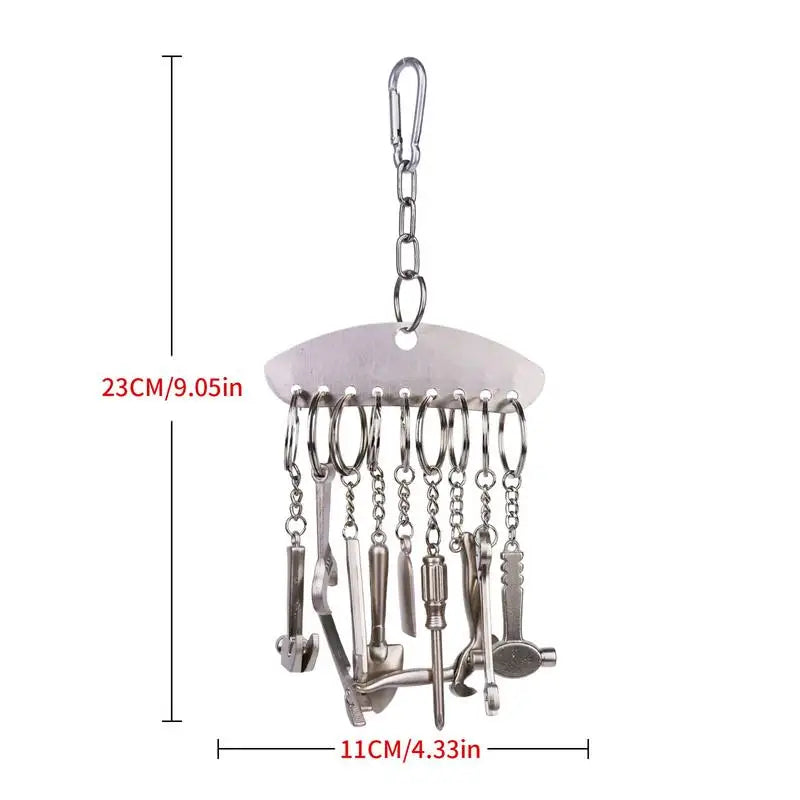 Bird Cage Toys For Parrots Stainless Steel Parrot Cage Tools Toys Interactive Exploring Educational Game Boredom Relief Bird