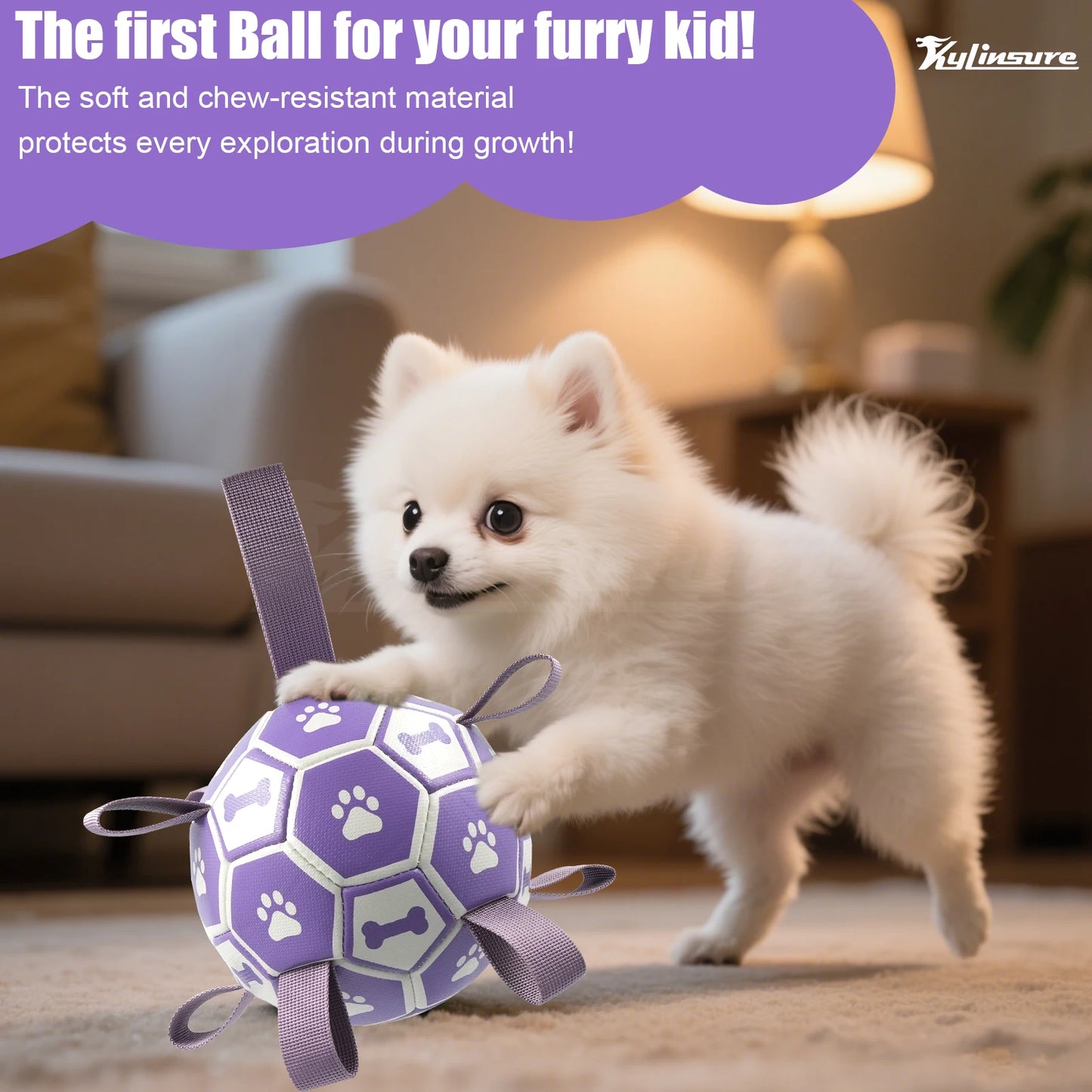 Dog Toys Soccer Ball with Straps