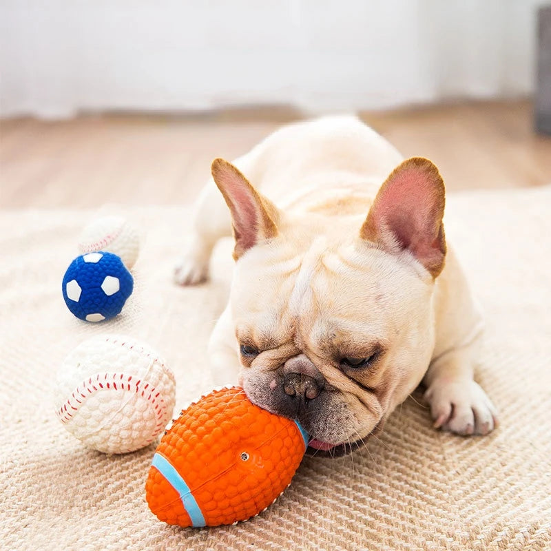 Squeaky Dog Toy Chew Rubber Balls
