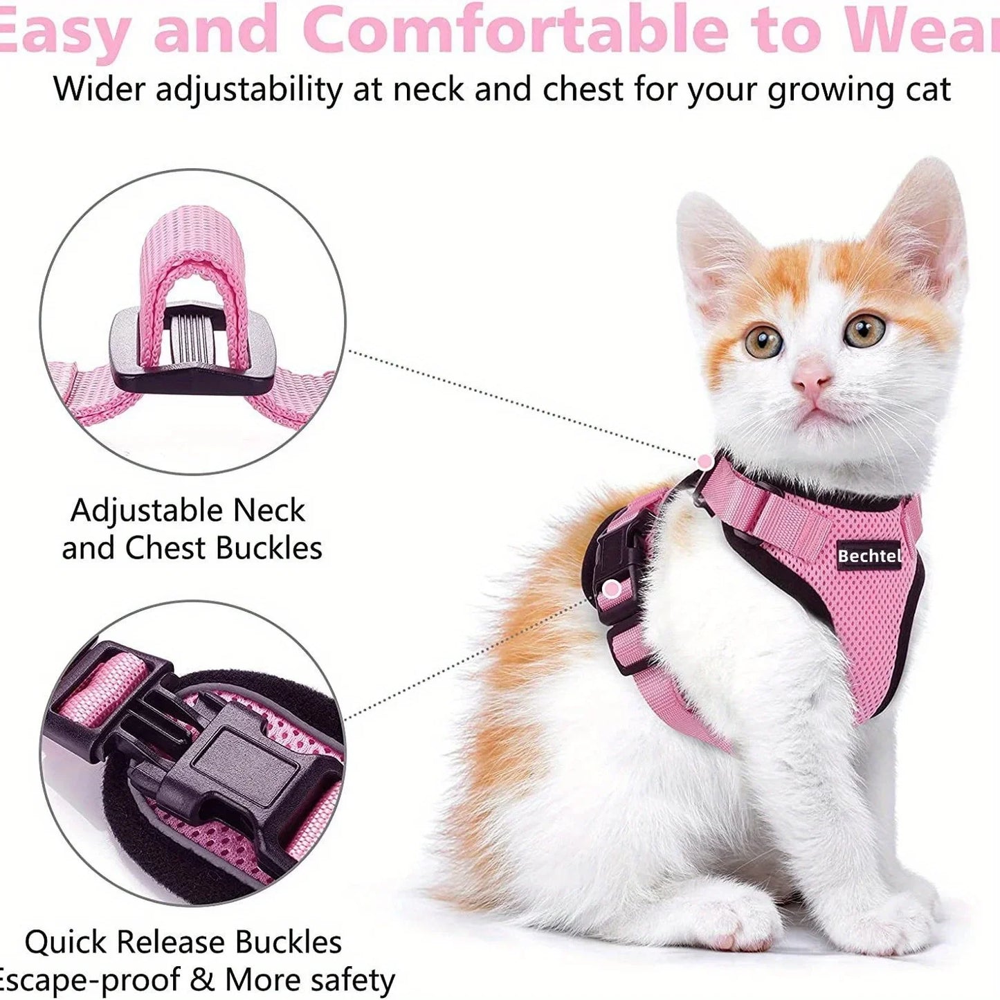 Cat Leash Vest Pet Chest Carrier