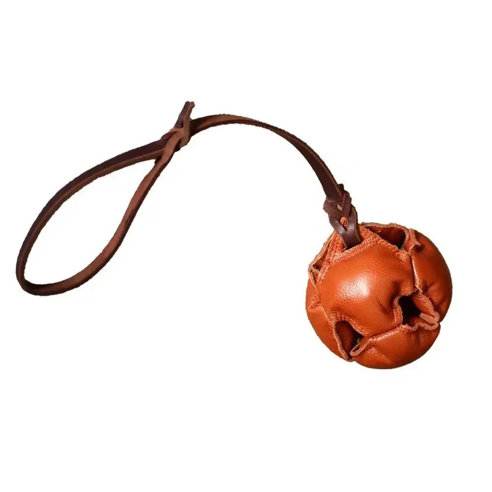 Leather Ball Dog Toy for Fetch Catch Throw