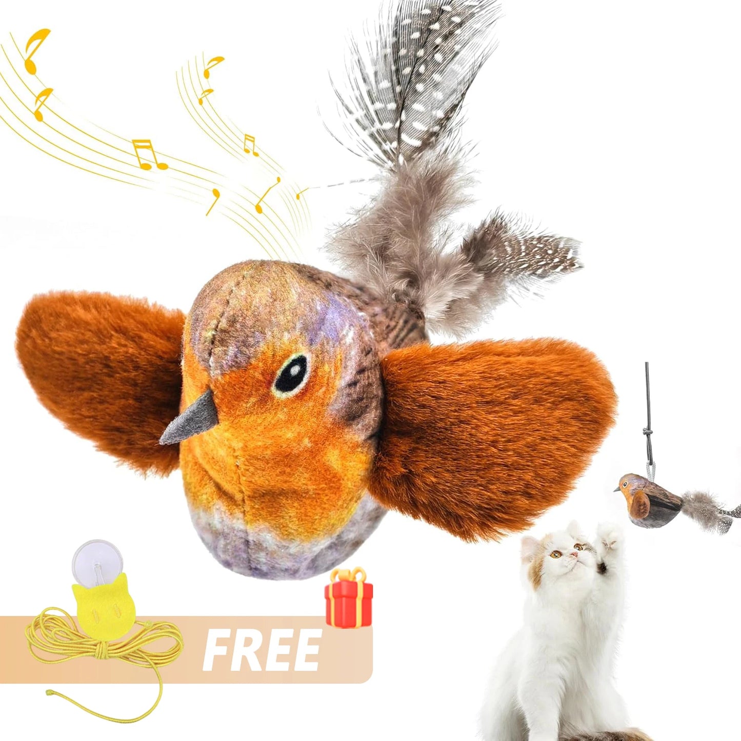 2Pcs Cat Interactive Ball Toys Automatic Rolling Ball Faux Tail