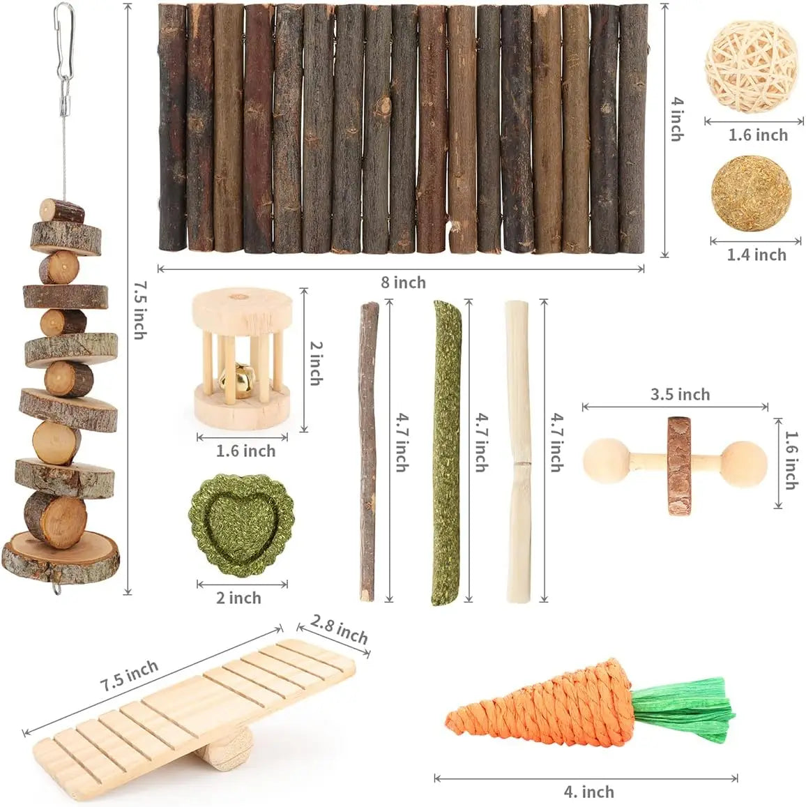 12-Piece Hamster Cage Chew Toy Set