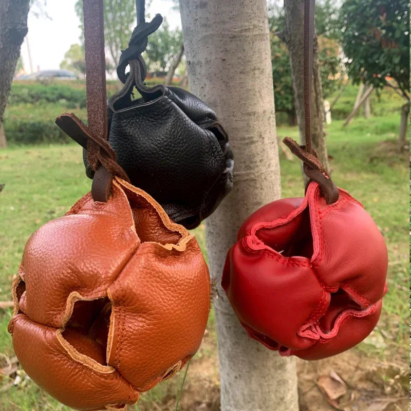 Leather Ball Dog Toy for Fetch Catch Throw