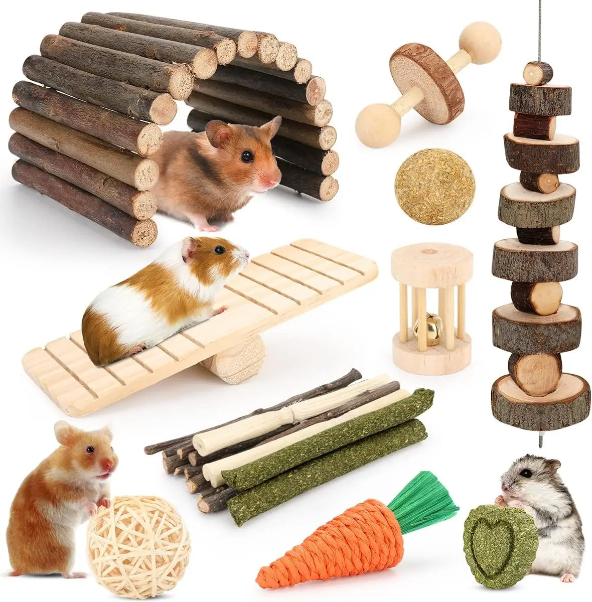 12-Piece Hamster Cage Chew Toy Set