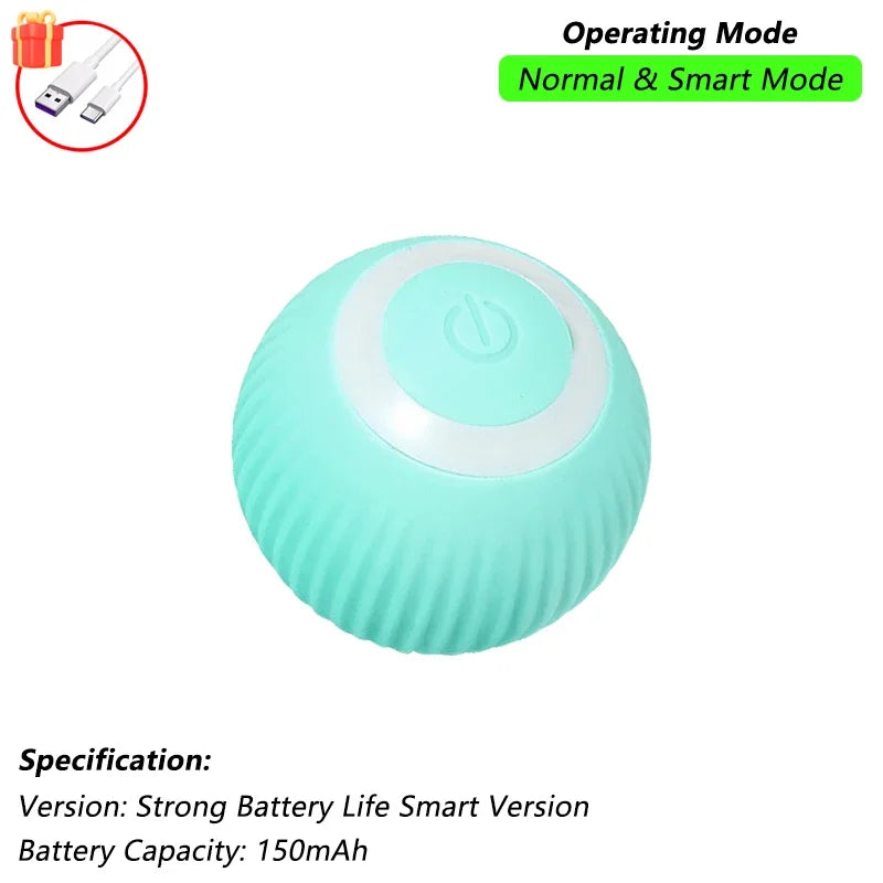 2Pcs Cat Interactive Ball Toys Automatic Rolling Ball Faux Tail