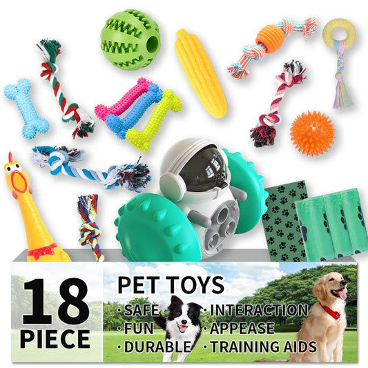 18 pcs  Dog Toy Packs- Interactive Pet Toys