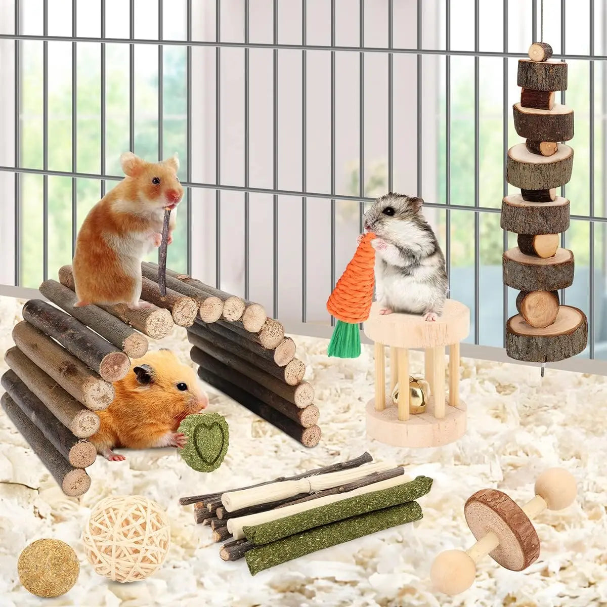 12-Piece Hamster Cage Chew Toy Set